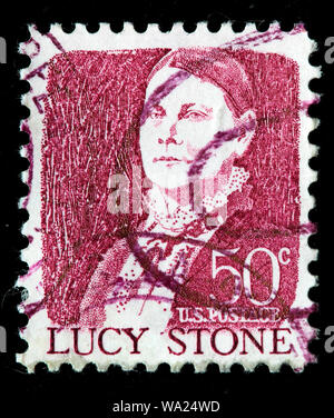 Lucy Stone (1818-1893), orador, abolicionista, sufragismo, activista por los derechos de las mujeres, sello, USA, 1968 Foto de stock
