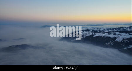 La parte superior del famoso Rigi Alp en Suiza Foto de stock
