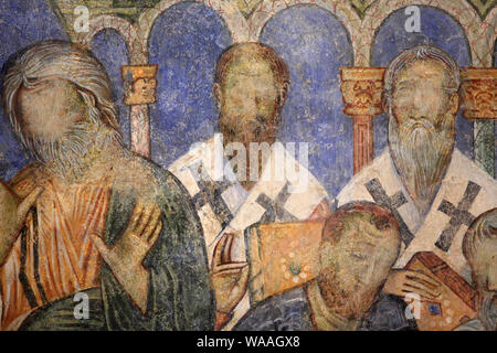 Los apóstoles y profetas. Abu Gosh Monasterio Benedictino. Los frescos fueron pintados por un artista Byzantin entre 1150 y 1175. Jerusalén. Israël. Foto de stock