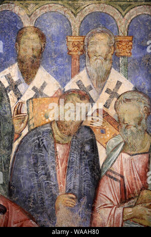 Los apóstoles y profetas. Abu Gosh Monasterio Benedictino. Los frescos fueron pintados por un artista Byzantin entre 1150 y 1175. Jerusalén. Israël. Foto de stock