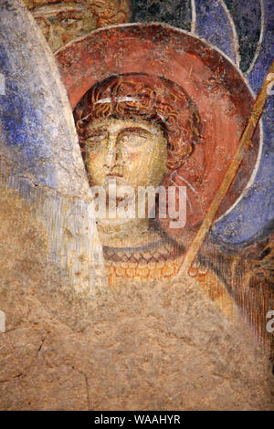 Abu Gosh Monasterio Benedictino. Los frescos fueron pintados por un artista Byzantin entre 1150 y 1175. Jerusalén. Israël. Foto de stock