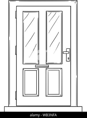 Caricatura Dibujo de puerta cerrada con texto de bienvenida Caricatura Dibujo de puerta cerrada con texto de bienvenida