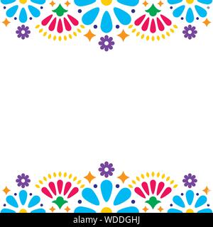 Vector mexicano tarjeta de felicitación o invitación de boda, diseño  decorativo con flores y formas abstractas inspiradas en el arte tradicional  de México Imagen Vector de stock - Alamy