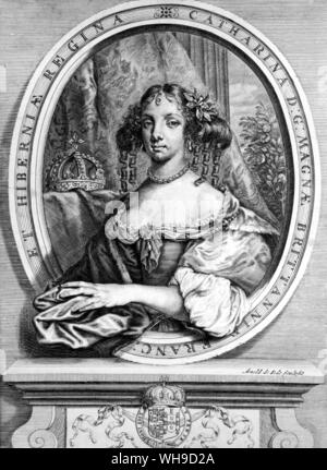 Catalina de Braganza (1638-1705), Reina de Carlos II de Inglaterra a partir de 1662-85. Foto de stock