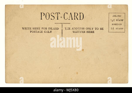 Reverso de la tarjeta postal De Principios de 1900, no se usa postalmente el Reino Unido Foto de stock