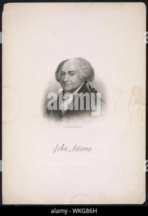 John Adams, busto retrato, mirando a la izquierda / eng'd de H.B. Hijos del Hall, Nueva York Foto de stock