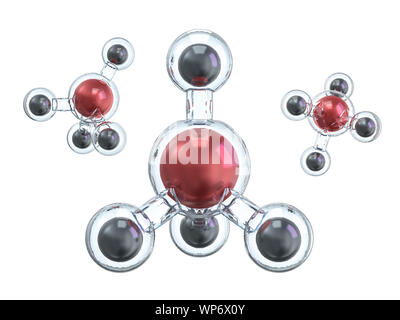 Imagen de la molécula de metano. Formación científica. 3D rendering Foto de stock