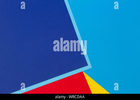 Resumen: azul, rojo y amarillo, el color de fondo de la composición geométrica de papel