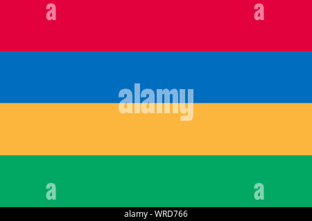baños neutral Cadera La bandera nacional de Mauricio: rojo, azul, amarillo y verde de franjas  horizontales Fotografía de stock - Alamy