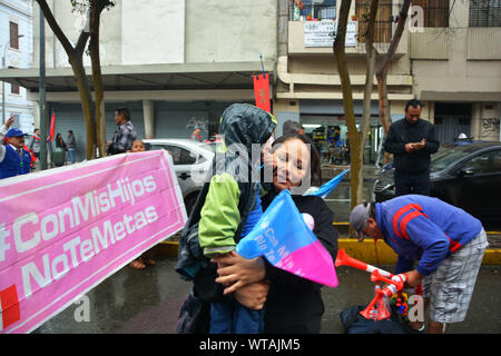 Protesta contra la igaulity de género en Lima, Perú. Foto de stock