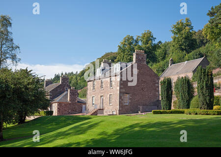 Reino Unido, Escocia, Lanarkshire, New Lanark, Owen's House Foto de stock
