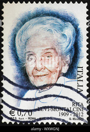 Científico italiano Rita Levi Montalcini el sello Foto de stock