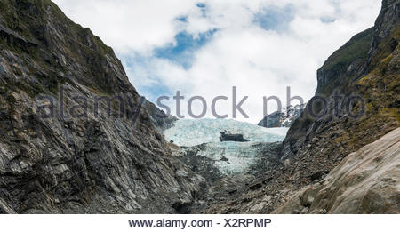 Lengua glaciar, el glaciar Franz Josef, West Coast, Southland, Nueva Zelanda