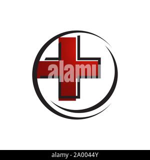 Les soins médicaux de la croix rouge logo design logo template vector illustration Illustration de Vecteur