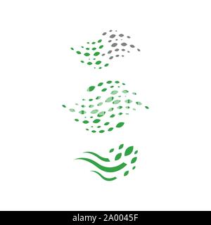 Simple nature eco friendly logo feuille verte des éléments de vecteur Illustration de Vecteur