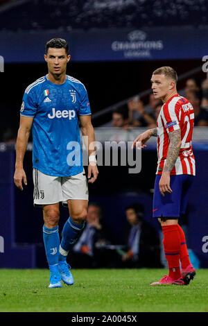 Madrid, Espagne. 18 Sep, 2019. Cristiano Ronaldo de la Juventus lors de Ligue des Champions entre l'Atlético de Madrid et à la Juventus Stadium Wanda Metropolitano de Madrid, Espagne. Score final : Atletico de Madrid 2 - Juventus 2. Credit : SOPA/Alamy Images Limited Live News Banque D'Images