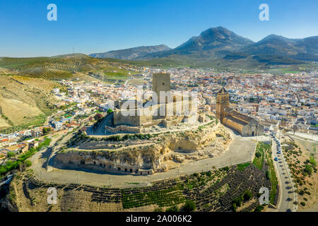 Alcaudete château vue panoramique vue aérienne en Andalousie Espagne Banque D'Images