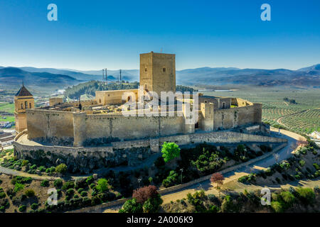 Alcaudete château vue panoramique vue aérienne en Andalousie Espagne Banque D'Images