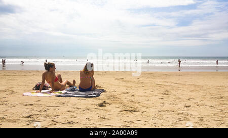 Punta MONTAÑITA, ÉQUATEUR - le 12 janvier 2016 Plage de Punta Montañita ville Equateur Banque D'Images