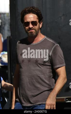 Gerard Butler arrive à la Jimmy Kimmel studio Hollywood, CA 15 août 2019. Avec : Gerard Butler Où : Hollywood, California, United States Quand : 19 août 2019 Source : WENN.com Banque D'Images