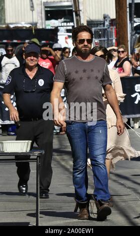 Gerard Butler arrive à la Jimmy Kimmel studio Hollywood, CA 15 août 2019. Avec : Gerard Butler Où : Hollywood, California, United States Quand : 19 août 2019 Source : WENN.com Banque D'Images