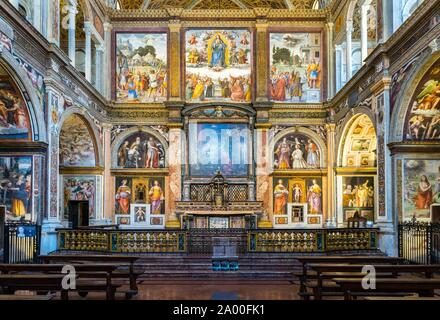 L'intérieur de fresques, l'église San Maurizio al Monastero Maggiore, par Bernardino Luini, Renaissance, Milan, Lombardie, Italie Banque D'Images