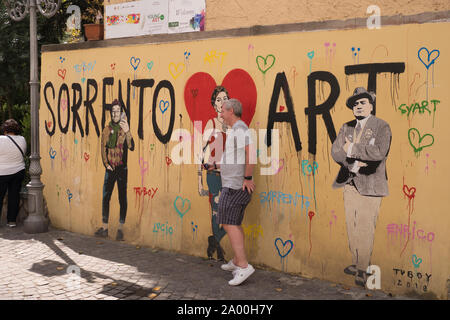 En face de atreet touristique à Sorrente en Italie art Banque D'Images