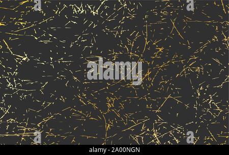 Mur d'Or foncé. Sckratched texture background Illustration de Vecteur