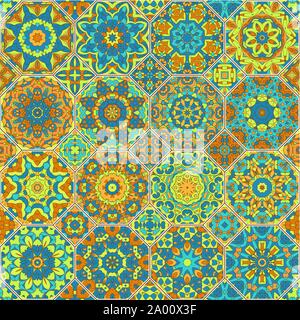 Ensemble de modèles vectoriels arabe sans couture. Collection de la place octogonale et ornements. Éléments de conception et de décoration pour l'industrie textile, des couvertures de livre, fabri Illustration de Vecteur