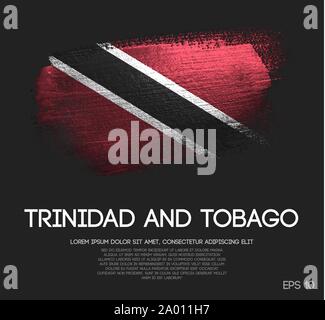 Trinité-et-Tobago Drapeau effectué de scintiller vecteur peinture pinceau Illustration de Vecteur
