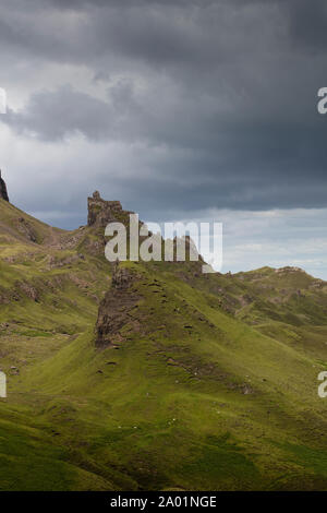 Vue depuis le point de départ de la marche, au nord de Quiraing Portree, Isle of Sky. Banque D'Images