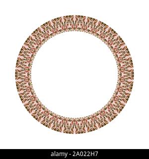 Triangle coloré géométrique cadre mosaïque circulaire - élément du vecteur sur fond blanc Illustration de Vecteur