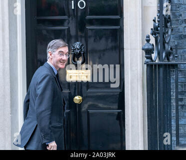 London UK 19 septembre 2019, Jacob Rees-Mogg MP PC Leader de la Chambre des communes arrive à au 10 Downing Street, London Credit Ian Davidson/Alamy Live News Banque D'Images