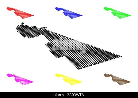 Le gouvernorat de Zarqa (Royaume hachémite de Jordanie) map vector illustration, scribble sketch carte Aqaba Illustration de Vecteur