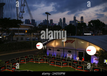 Marina Bay, Singapour. 19 Sep 2019. Sport Automobile : Championnat du Monde de Formule 1 de la FIA 2019, Grand Prix de Singapour, F1 Paddock de nuit : dpa Crédit photo alliance/Alamy Live News Banque D'Images