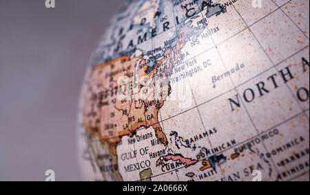 Close up of vintage globe Banque D'Images