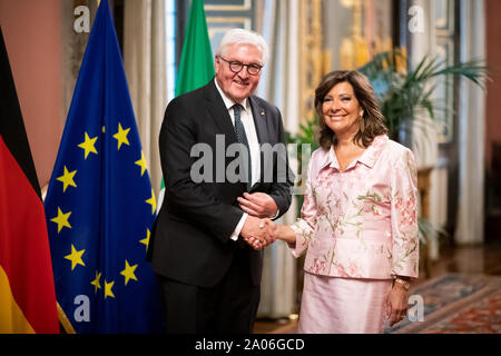 Rom, Italie. 19 Sep, 2019. Président fédéral Frank-Walter Steinmeier et le président du Sénat de la République italienne, Maria Elisabetta Casellati, rencontrez des pourparlers. Président M. Steinmeier et son épouse sont sur une visite d'Etat de deux jours en Italie. Crédit : Bernd von Jutrczenka/dpa/Alamy Live News Banque D'Images