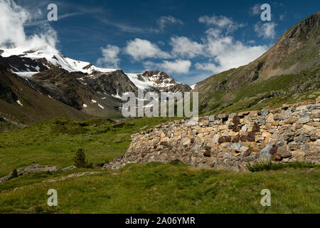 Martell vallée en Tyrol du Sud (Italie) lors d'une journée ensoleillée en été, Monte Cevedale Banque D'Images