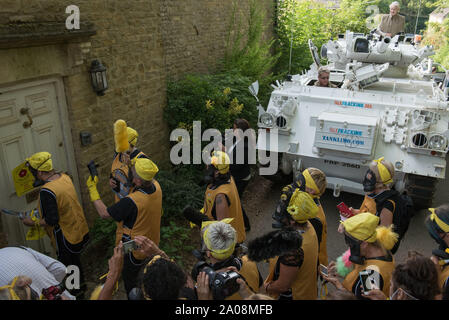 Dean, Oxfordshire, UK. 11 Septembre, 2015. Designer de mode et activiste Vivienne Westwood à David Cameron's Oxfordshire circonscription accueil i Banque D'Images