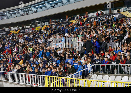 BELGRADE, 19-09-2019 , Partizan Stadium, Europa League Football la saison 2019 / 2020. Les peuplements avec supports et fans de Partizan Belgrade Partizan pendant le jeu - AZ. Banque D'Images