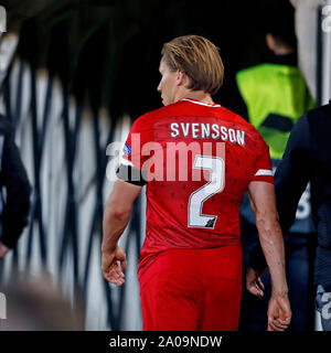 BELGRADE, 19-09-2019 , Partizan Stadium, Europa League Football la saison 2019 / 2020. Jonas Svensson AZ player déprimés pendant le match Partizan Belgrade - AZ. Banque D'Images