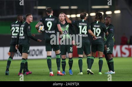 Wolfsburg, Allemagne. 19 Sep, 2019. firo : 19.09.2019, football, l'UEFA Europa League, saison 2019/2020, EL, VfL Wolfsburg - PFK Oleksandrija jubilation 1-0 à Maximilian ARNOLD | Conditions de crédit dans le monde entier : dpa/Alamy Live News Banque D'Images