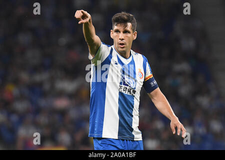 Barcelone, Espagne. 19 Sep, 2019. Javi Lopez de RCD Espanyol pendant le match RCD Espanyol v Ferencvaros TC, de l'UEFA Europa League, groupe étape. RCDE Stadium. Barcelone, Espagne, 19 Sep 2019. Credit : PRESSINPHOTO/Alamy Live News Banque D'Images