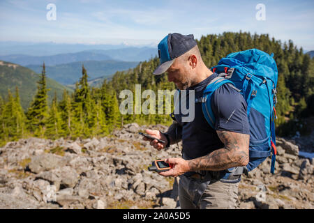 Randonnées sur le mont Chauve dans le nord des Cascades. Banque D'Images