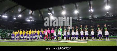 Wolfsburg, Allemagne. 19 Sep, 2019. firo : 19.09.2019, football, l'UEFA Europa League, saison 2019/2020, EL, VfL Wolfsburg - PFK Oleksandrija Team, les équipes d'utilisation dans le monde entier | Credit : dpa/Alamy Live News Banque D'Images