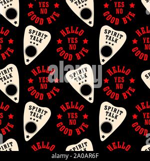 D'ouija. vecteur creepy seamless background. illustration conseil spirituel. Happy Halloween pour la décoration, l'emballage, cartes Illustration de Vecteur