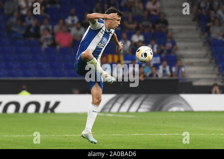 Barcelone, Espagne. 19 Sep, 2019. Javi Lopez de RCD Espanyol pendant le match RCD Espanyol v Ferencvaros TC, de l'UEFA Europa League, groupe étape. RCDE Stadium. Barcelone, Espagne, 19 Sep 2019. Barcelone, 19-09-2019. L'UEFA Europa League, Date 1. RCD Espanyol - Ferencvaros. Javi Lopez de RCD Espanyol : Crédit Photos Pro/Alamy Live News Banque D'Images