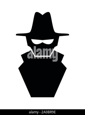 Spy cyber icône silhouette vector illustration design Illustration de Vecteur