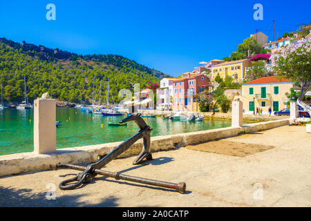 Assos pittoresque village de l'île de Céphalonie, Grèce Banque D'Images