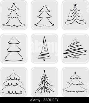 Arbres de Noël Illustration de Vecteur